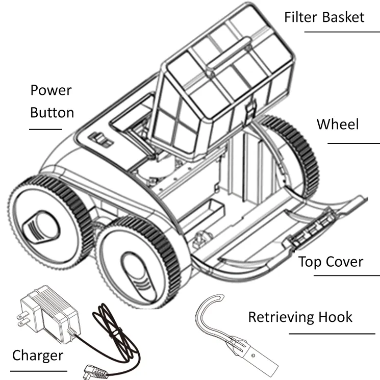 BalmainBugI, best programmable robotic cleaner, cordless robotic pool cleaner, Diagram, Exploded View, pool cleaning robot, User Guide